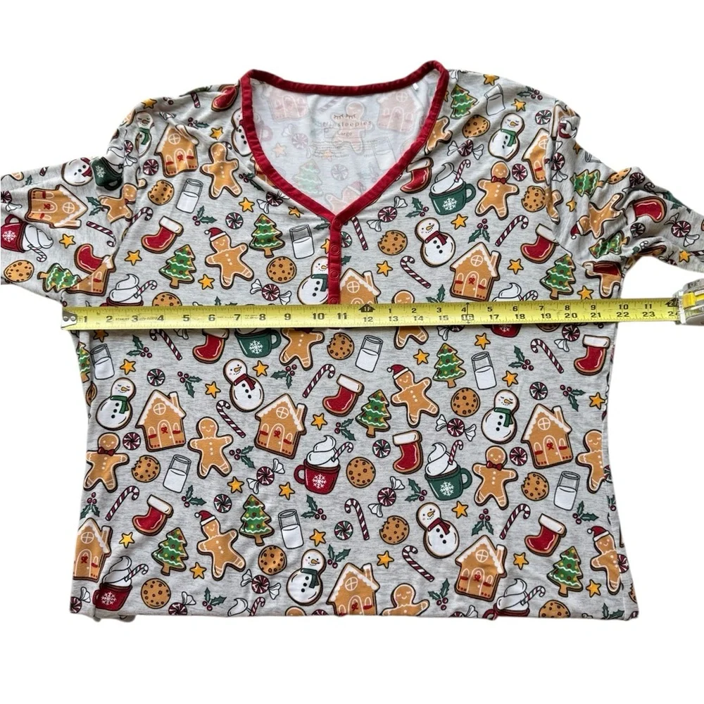 Little Sleepies Holiday Treats Christmas Pajama Top Size LARGE - Picture 2 of 10